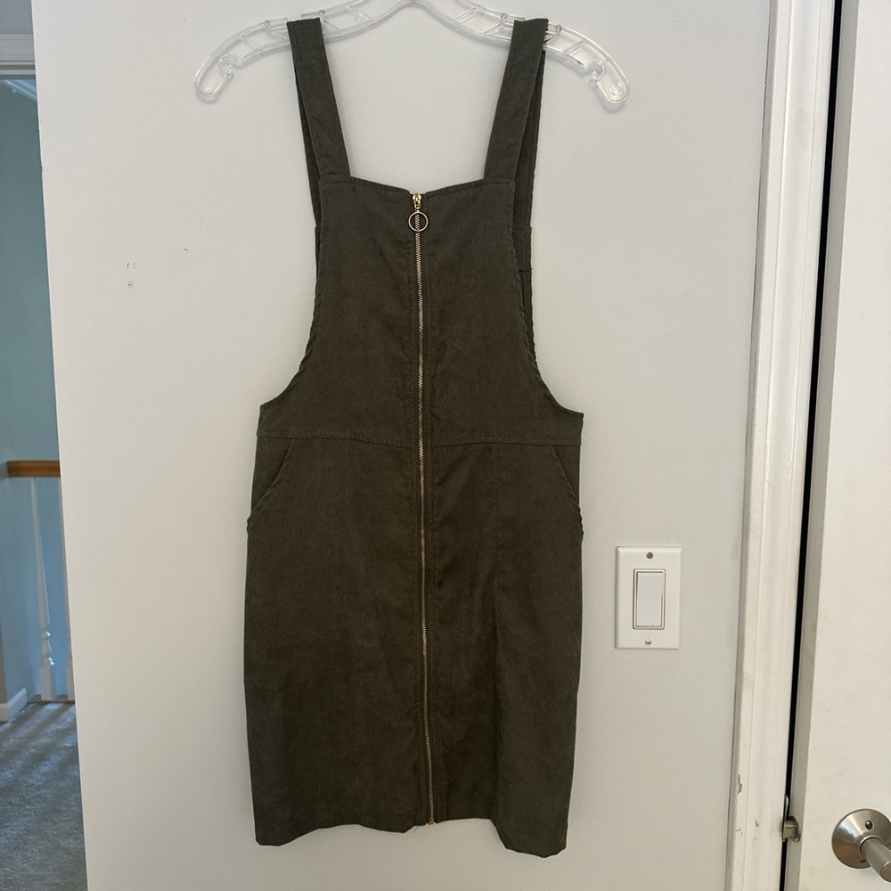 SHEIN Olive Green Ribbed Sleeveless Sheath Mini Dress